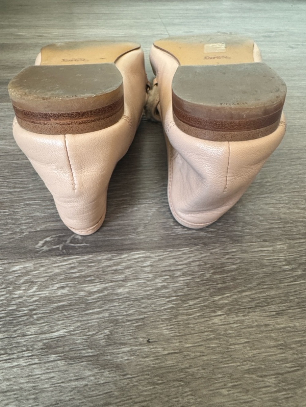 Coach Women's Pink Helena Shearling-Trim Loafers with Chain Accent in Pale Blush - Picture 4 of 9